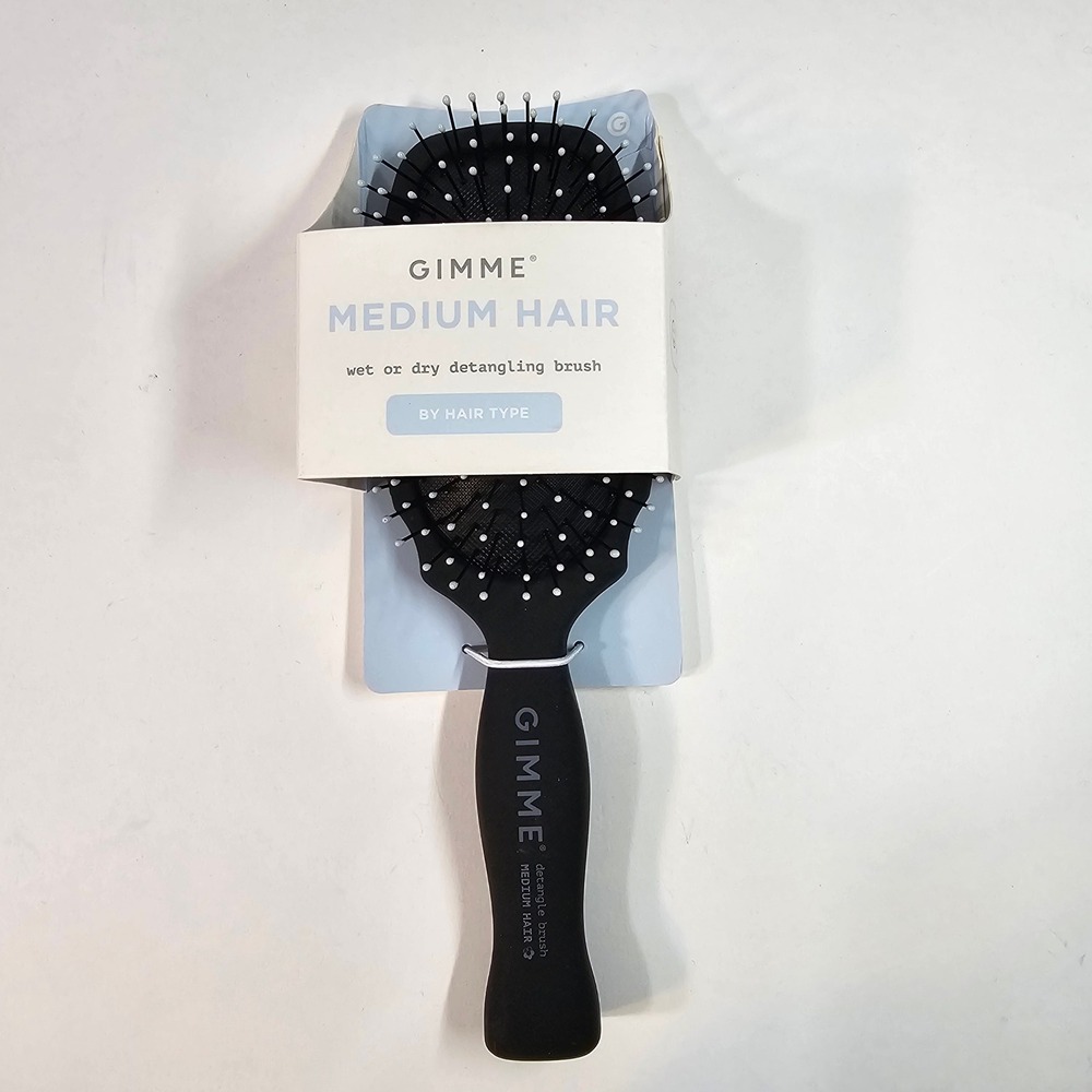 Gimme‎ Medium Hair Wet or Dry Detangling Brush Black Paddle Brush